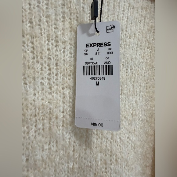 Express Soft Cream Belted Robe - Picture 6 of 7